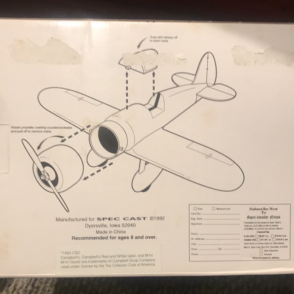 1992 LIMITED EDITION Campbells Soup Die-cast Vintage Airplane Bank - Picture 10 of 10